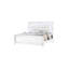 Très grand lit rembourré à DEL blanc avec cadre en bois, espace Pu Lean doux, éclairage personnalisable, taille élégante de la chambre à coucher, lit, blanc, structure du cadre, tête de lit élégante