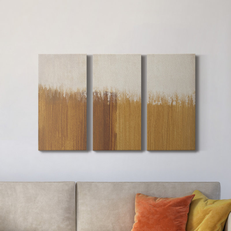 Sundown - peinture sur toile tendue 3 pièces, H 36 po x l 72 po x P 1 po