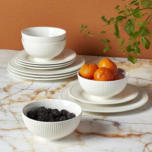 Tabletops Gallery Square White Stoneware Salad Plates (Set of 10