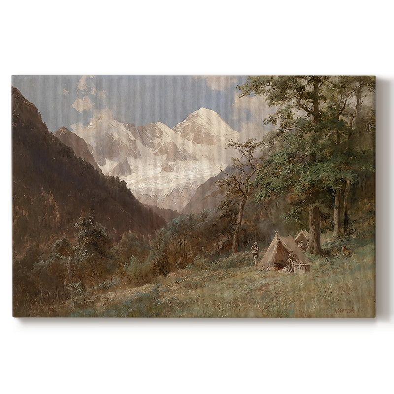 Alpine Camp-Edward Theodore Compton-Toile tendue avec châssis-c. Fin du 19e siècle / début du 20e siècle, 24 x 36