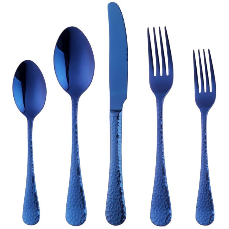 Ensemble de couverts en acier inoxydable Sahair, Bleu
