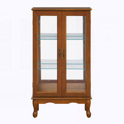 Lighted Curio Diapaly Cabinet with Adjustable Shelves