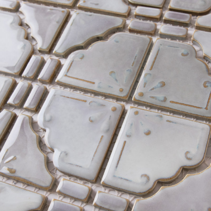 Hudson Moonbeam 11-7/8 In. X 11-7/8 In. Porcelain Mosaic Tile, Gray