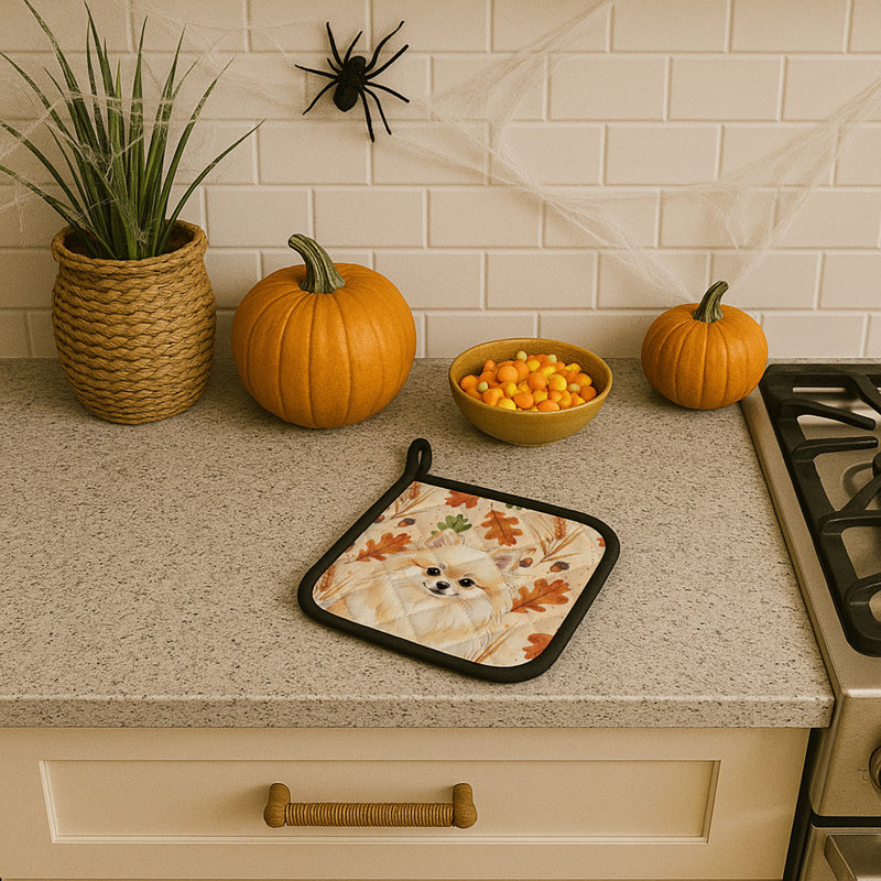 Paire de porte-casseroles crème Pomeranian Heirloom
