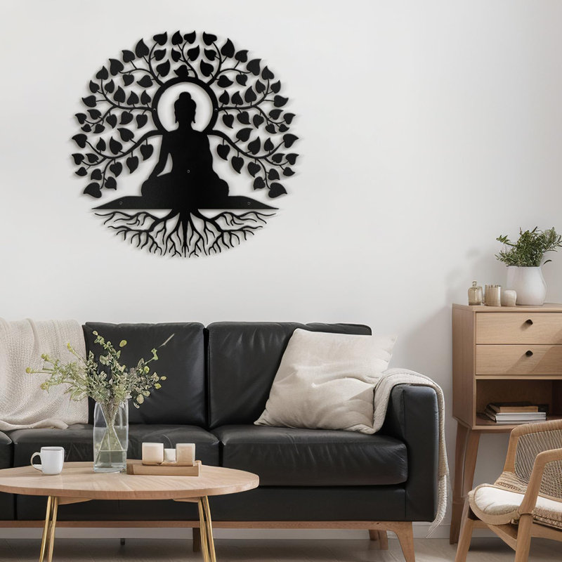 Religious & Spiritual Wall Decor on Metal, Black, 24" H x 24" W x 0.05" D