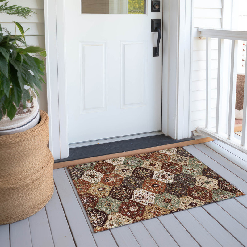 Tapis intérieur / extérieur lavable à la machine Matteson ACN2292, Rectangle 1 pi 8 po x 2 pi 6 po