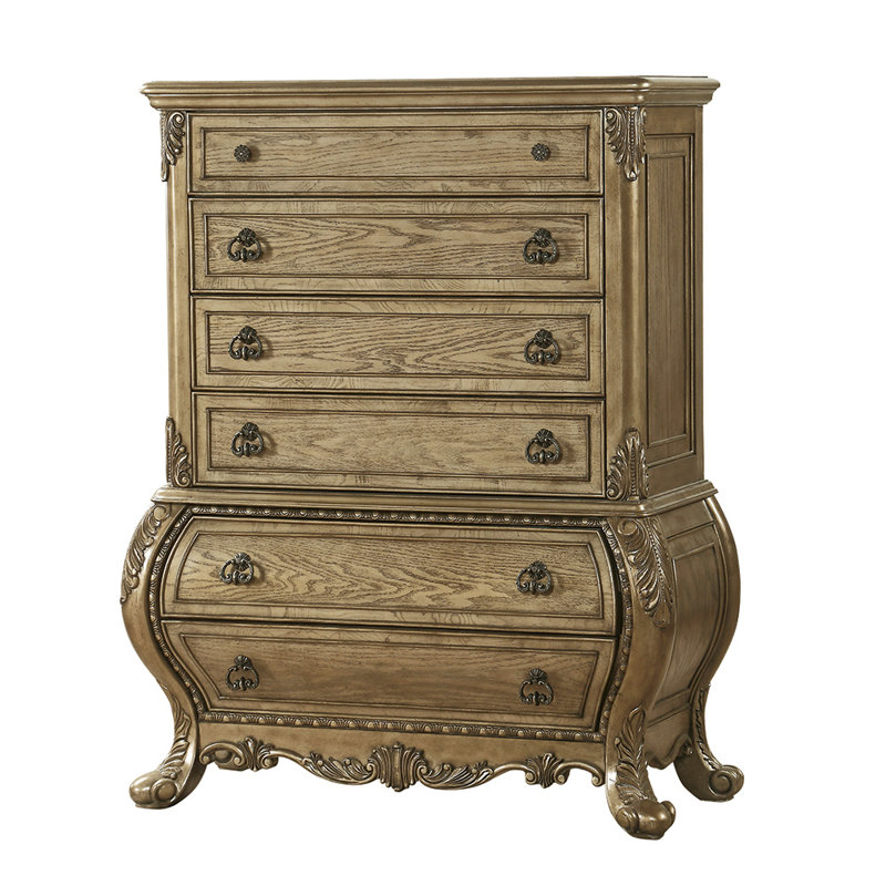 Commode 6 tiroirs Anastazia, Chêne rétro