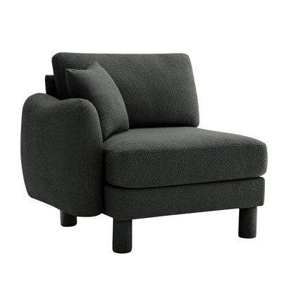 Canapé LSF avec coussin polyester gris foncé