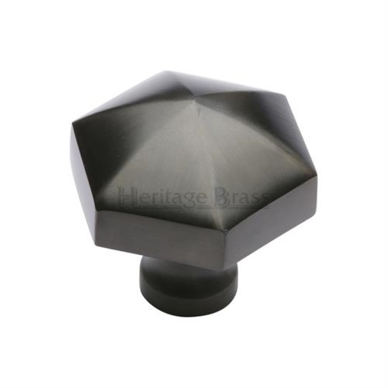 Heritage Brass Heritage Cabinet Knob Hexagon Design 32mm, Matt Bronze