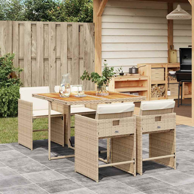 Patio Dining Set with, Beige