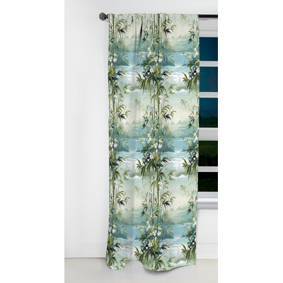 Tropical Zen Bamboo - Floral Curtain - Blackout Floral Curtain - 1 Panels