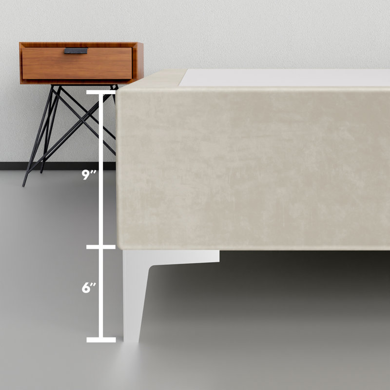 Lit en bois massif Manasvi, H 14 po x l 44 po x L 75 po, Taupe