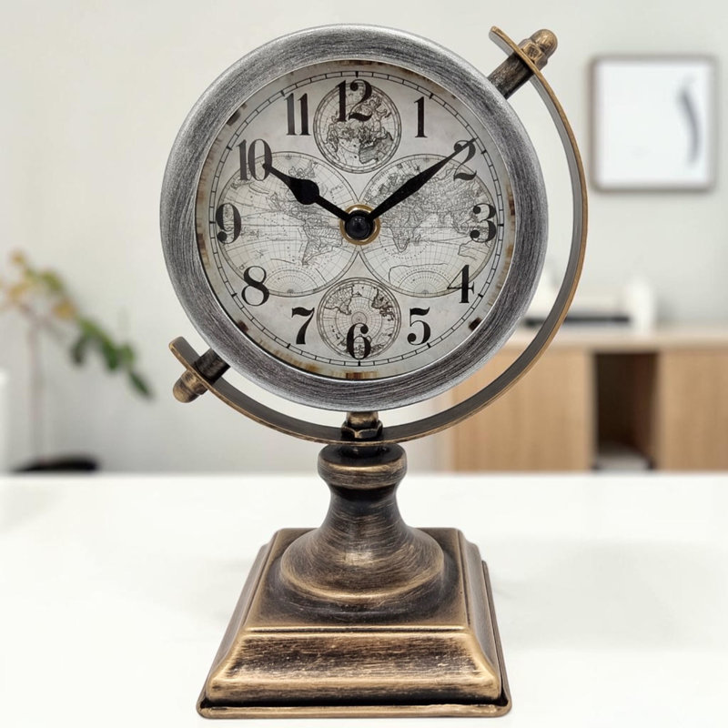 Numerical Steel Quartz movement / Crystal Tabletop Clock in Gold