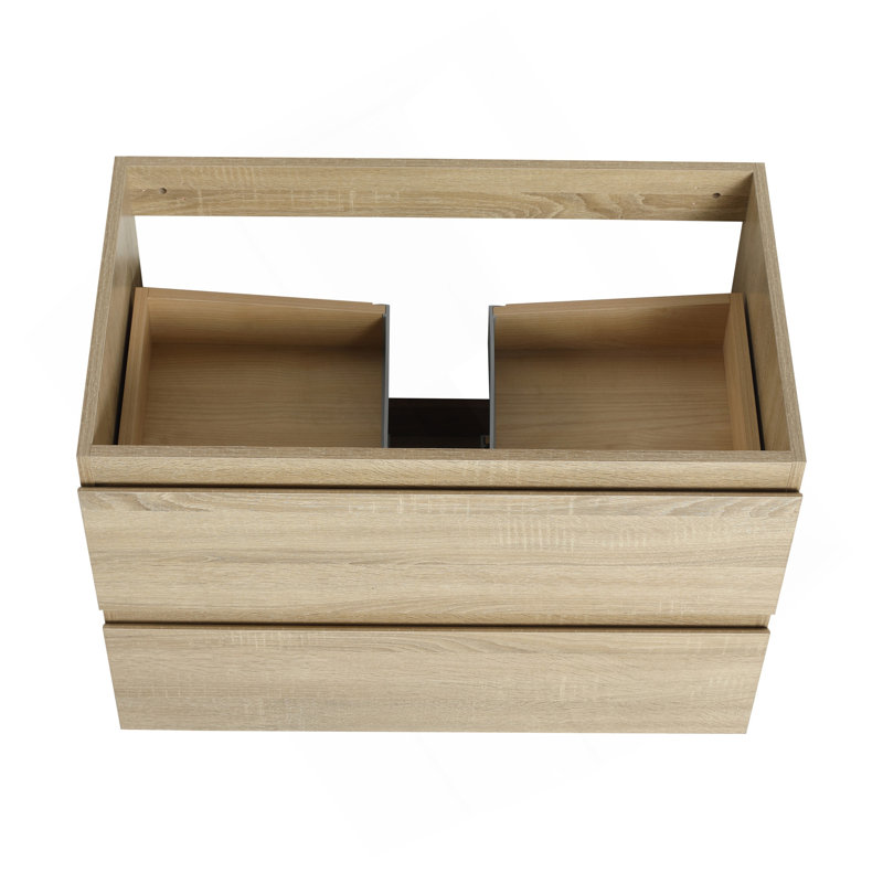 30" Wall-Mounted Bathroom Vanity (Only The Cabinet Body)-BVB01930LTO-2, Light Oak