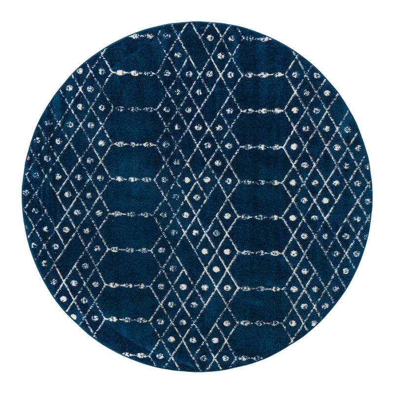 Lenwood Geometric Indoor Rug, Round 7'10"