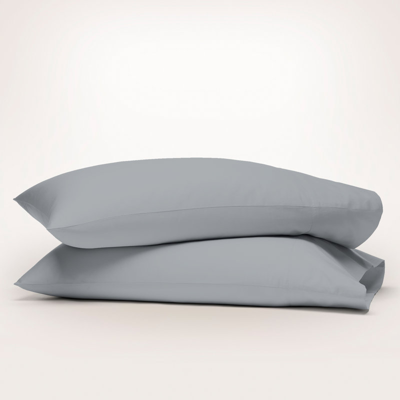 Sharyan 100% Cotton Percale Pillow Case, Light Gray