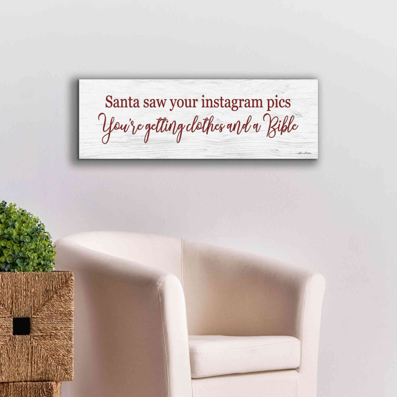 «Santa Saw ...» par Lori Deiter, art mural sur toile, H 12 po x l 36 po
