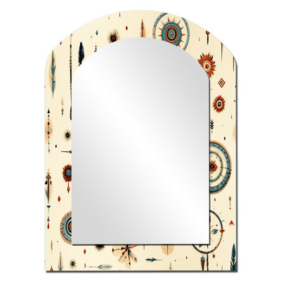 Beige rétro nomade Ii Boho - miroir mural décoratif asymétrique Boho