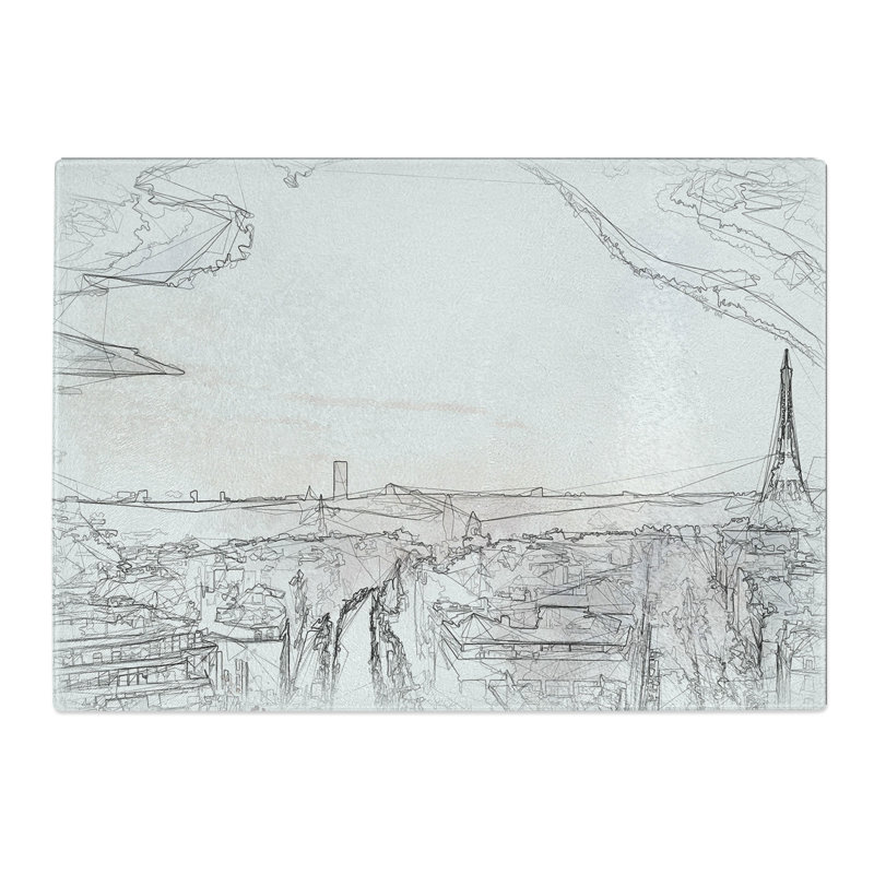 Tempered Glass Paris in Sunlight Chopping Board, 28.5 cm x 39 cm