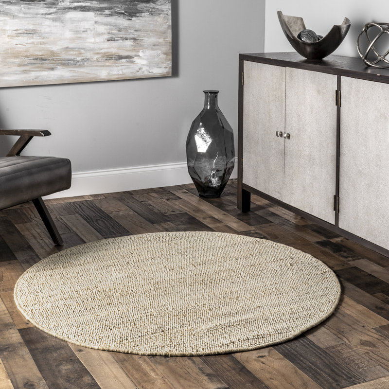 Tapis en jute et coton Helton Farmhouse, Rond 6 pi
