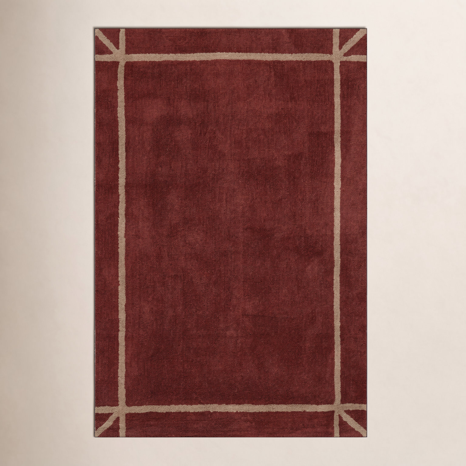 Bordered Hand-Woven Rug, Rectangle 5' x 8'