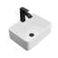 Lavabo de salle de bain vasque rectangulaire en céramique blanche 16 po x 12 po avec robinet noir et drain noir