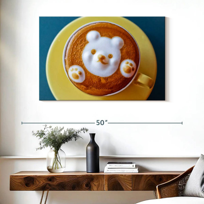 Yarlin Bear Latte Coffee, 26" H x 39" W