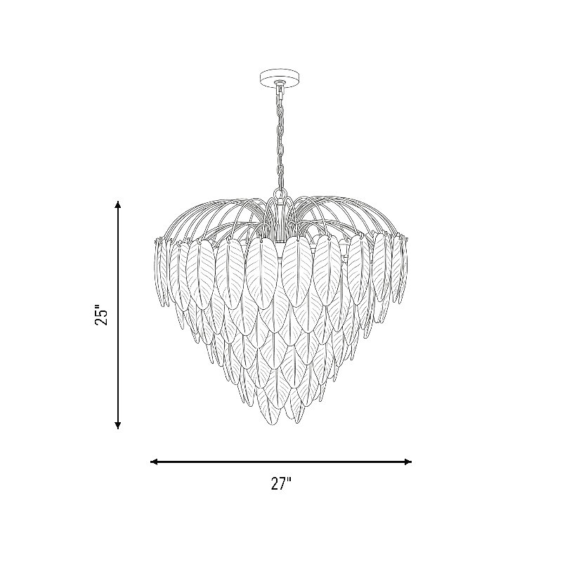 Boa 9-Light Chandelier in Warm Brass by Breegan Jane, 9 Lights