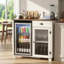 Îlot de cuisine de 41,7 po avec mini-réfrigérateur et armoire à café avec prise de courant intégrée-862484871-862484872