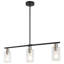 Delmis 3 - Suspension pour îlot de cuisine, style rustique linéaire, avec abat-jour en verre transparent-1965774221