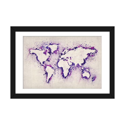 «Map Splash», reproduction d'art sur toile en mauve