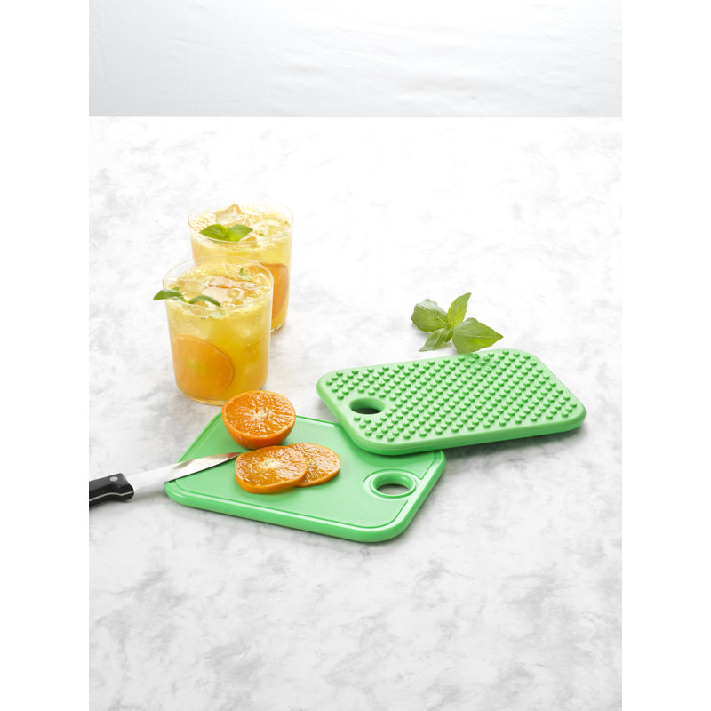 Green Rectangular Plastic Non-Slip Cutting Board