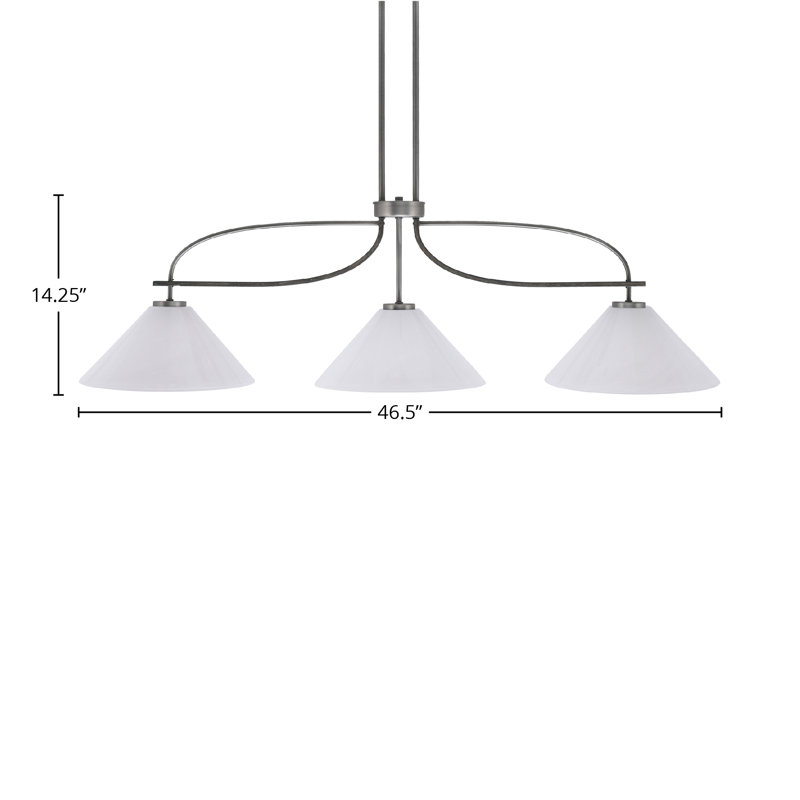 Monterey 3 Light Bar, Graphite, 14.25" H x 46.50" W x 14.25" D