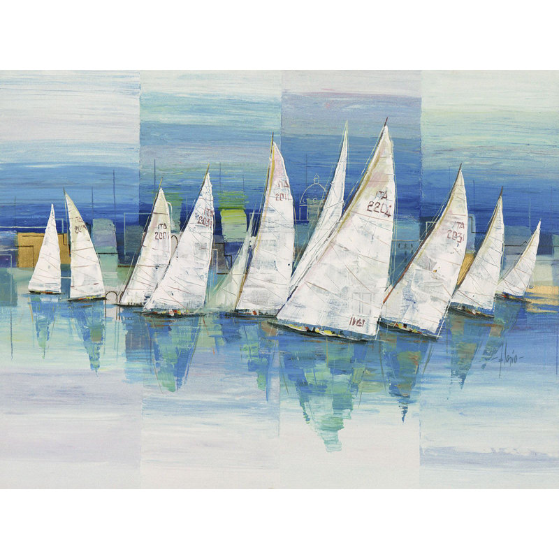 Ocean Sailing by Luigi Florio - Wrapped Canvas Painting, 70cm H x 100cm W x 4cm D