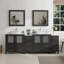  Meuble-lavabo autoportant moderne à double cuve 84 po avec plateau en marbre d'ingénierie et miroirs assortis-27042765