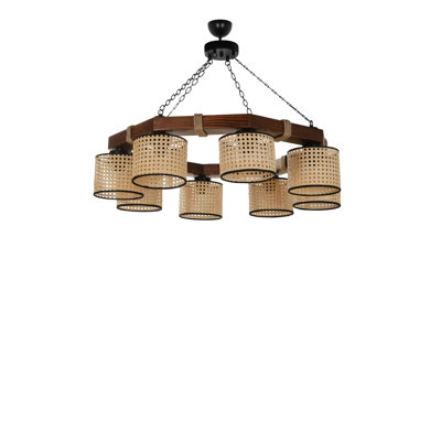 8 - Light Wood Chandelier
