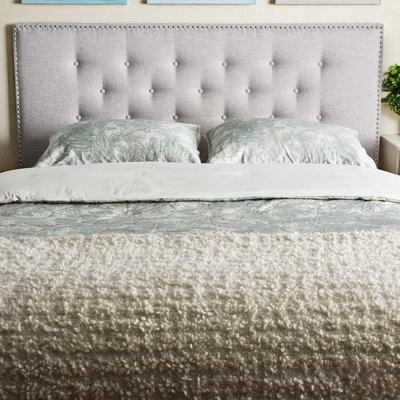 Nebeker Upholstered Headboard in Greyish Beige Fabric