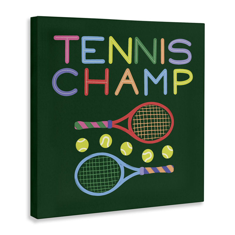 «Tennis Champ Racket & Balls», conception par Sazerelli Designs, H 17 po x l 17 po