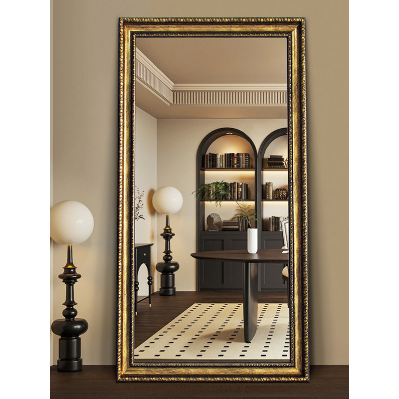 Miroir rectangulaire rétro anti-déflagrant de style américain rétro, 66,93 po x 25,59 po