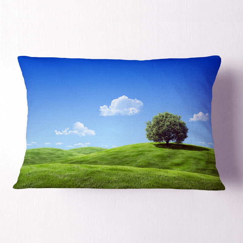 Coussin lombaire à motif d'arbres et paysage