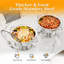 5 QT Round Stainless Steel Chafing Dish Buffet Set With Glass Lid & Lid Holder 8Pcs