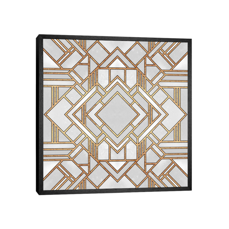 Art Deco I - Print on Canvas, 45.72 cm H x 45.72 cm W, Black Framed