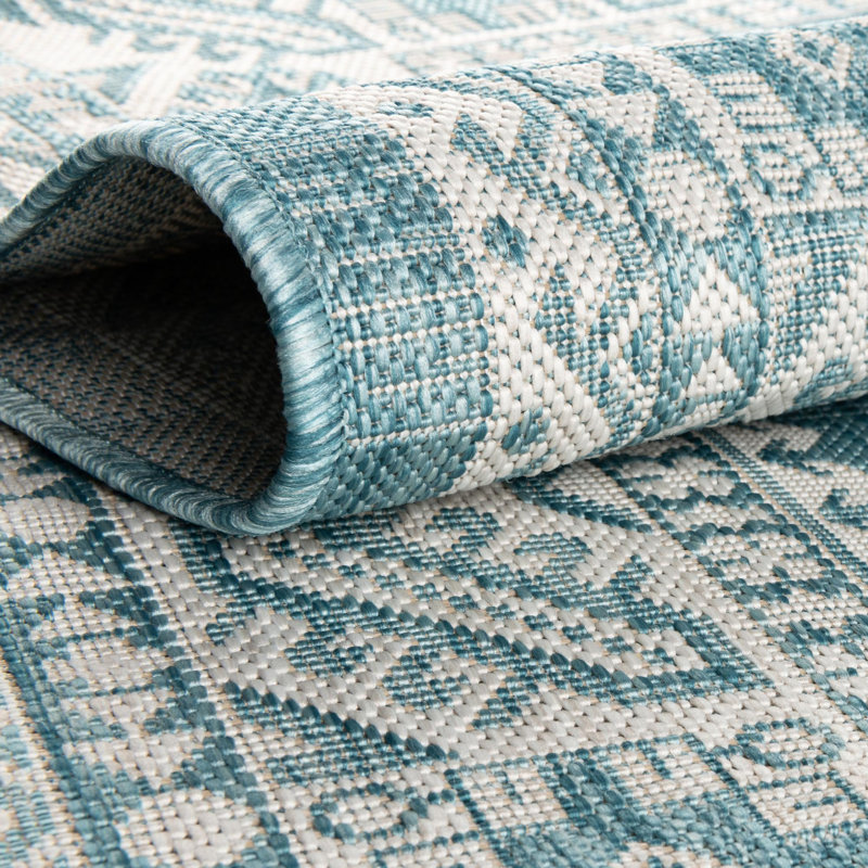 Outdoor Chand Area Rug Blue Color, Square 10'