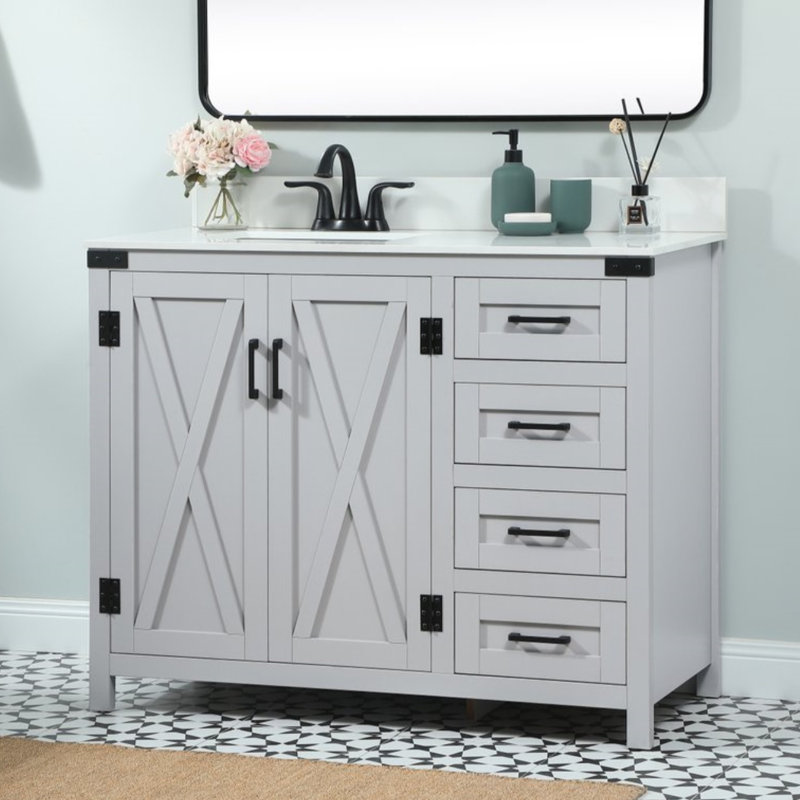 Ensemble de meuble-lavabo simple 42 po Slayton, Gris