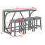 Table de bar et chaise de 59 pouces avec prises de courant alternatif, 3 chaises rembourrées en lin, pour le salon - Stable, facile à nettoyer, salle à manger avec charge intégrée de 59 po, structure Scratch 4 pièces