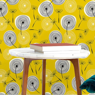 Rouleau de papier peint peler et coller L 8,5 pi x l 24 po Perlita Dandelion