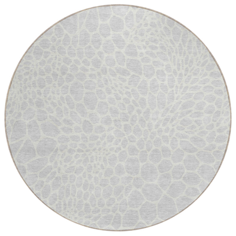 Colwart Flatweave Geometric Indoor / Outdoor Rug, Round 8'