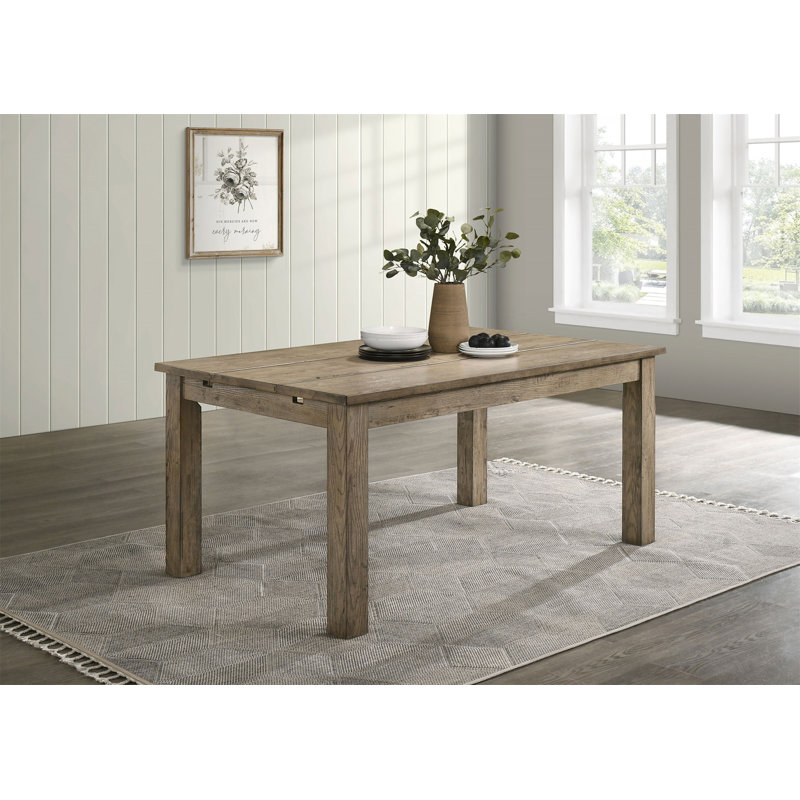 Table de salle à manger à rallonge en bois massif de 87 pouces (sans la chaise)