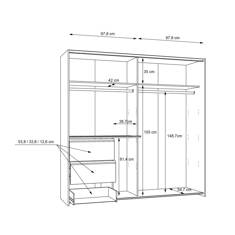 Anga Manufactured Wood Wardrobe