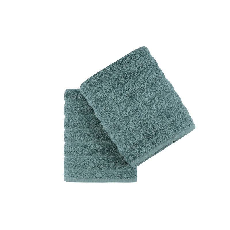Ensemble de 2 essuie-mains 2 pièces 100% coton, Bleu pétrole